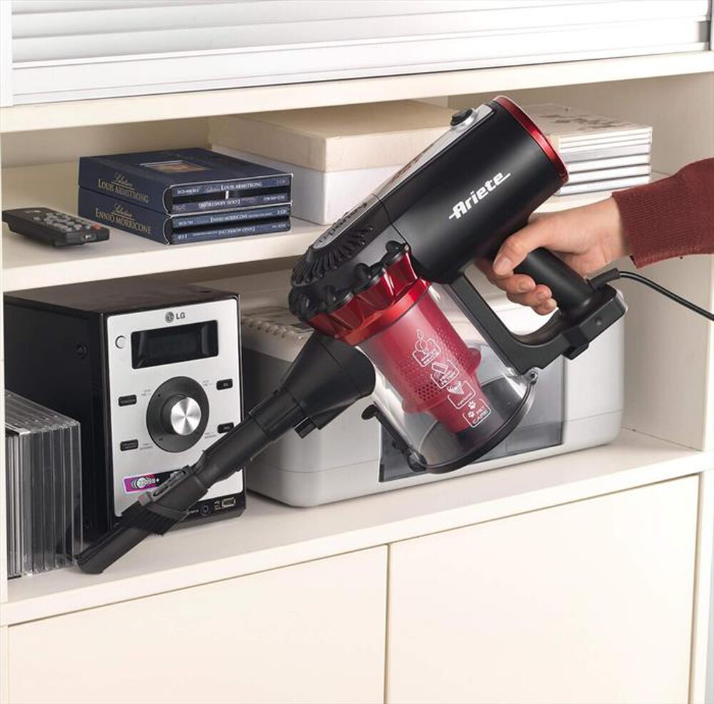 "ARIETE - 2759 Handy Force RBT Scopa elettrica con filo-Nero, Rosso"
