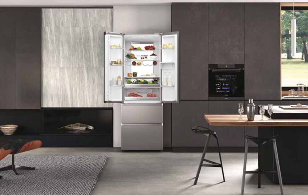 Immagine del prodotto HAIER - Frigorifero 4 porte HFR7720DWMP Classe D 477 lt-Platino, Stainless steel