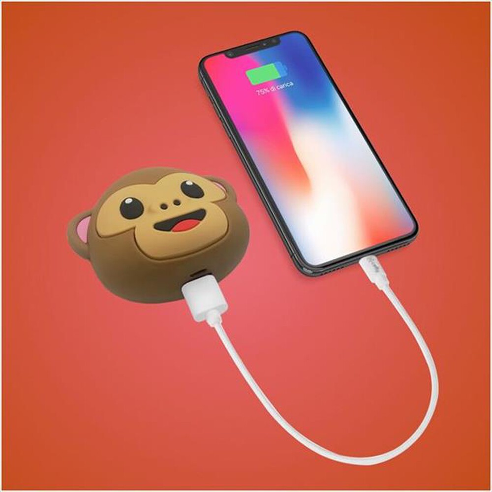 "CELLY - PBMONKEY2200BR - PB 2200 EMOJI MONKEY-Marrone/Plastica"