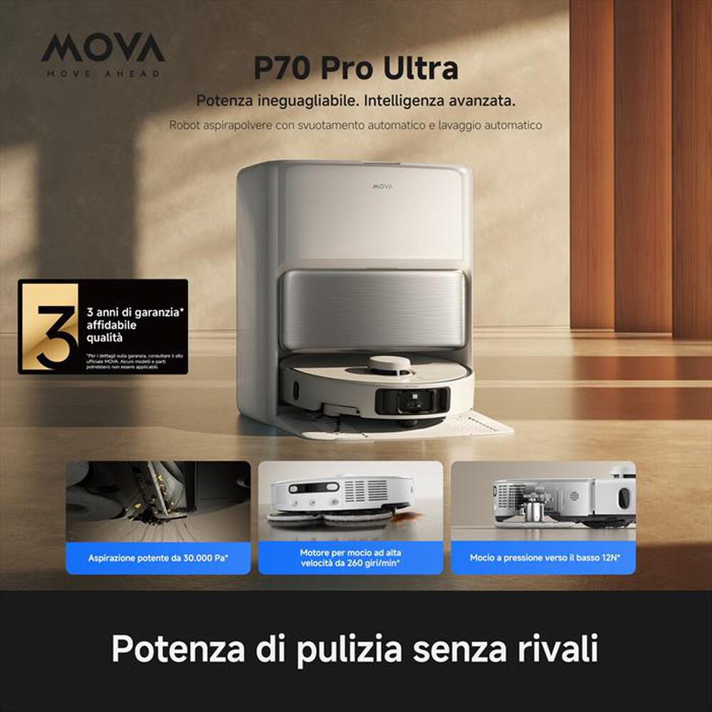 Immagine del prodotto MOVA - Aspirapolvere robot P70 PRO ULTRA VIM-Bianco