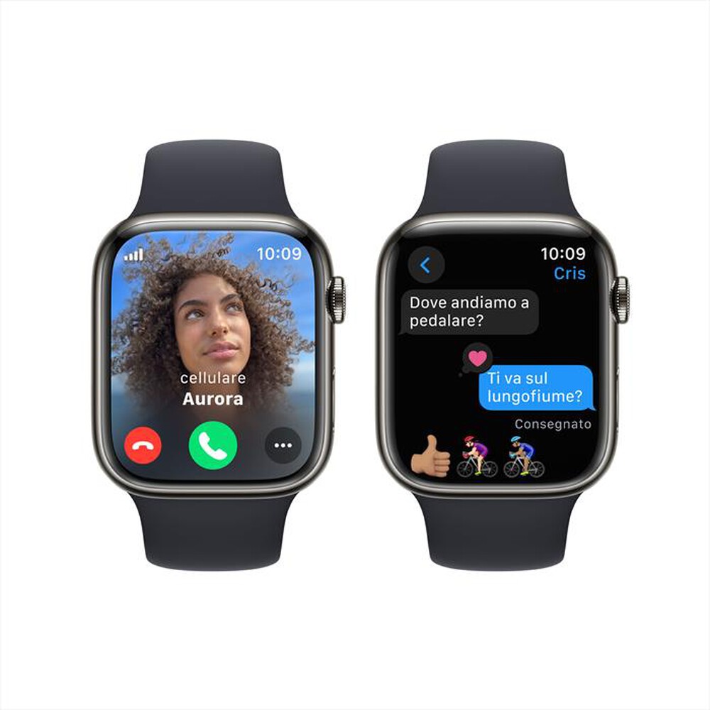 "APPLE - Watch Series 9 GPS + Cellular Cassa 45mm - S/M-Band Mezzanotte"