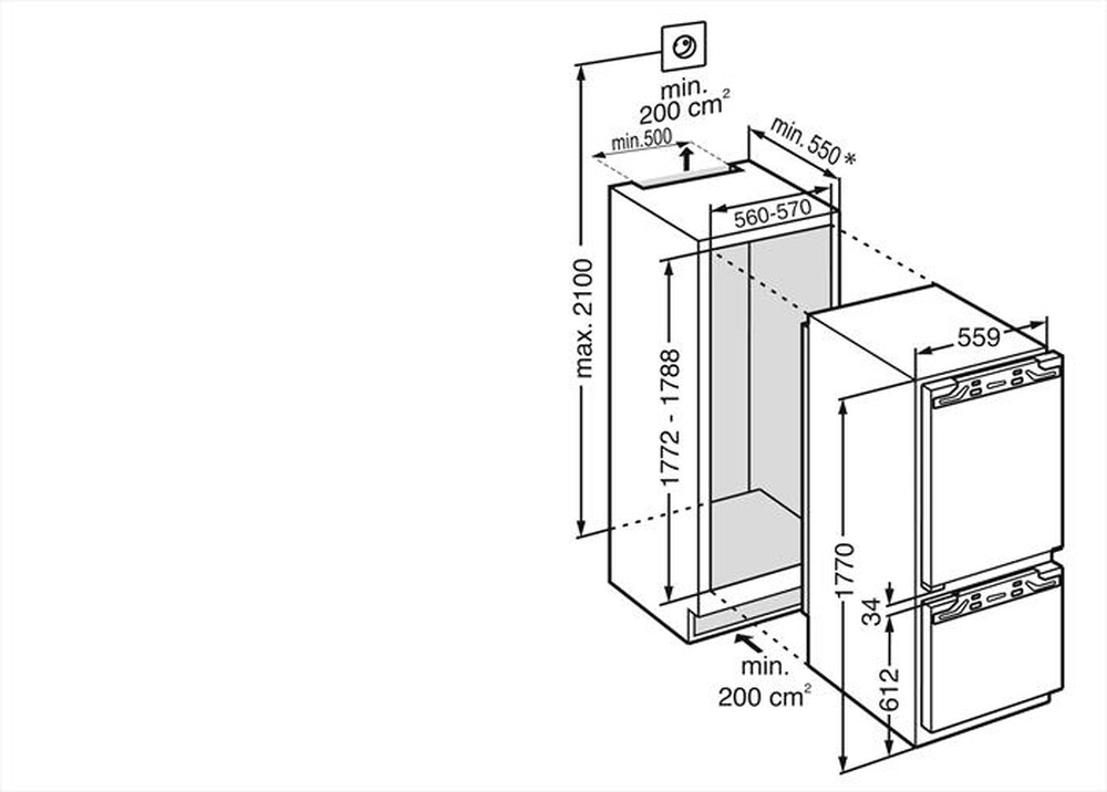 "LIEBHERR - Frigorifero incasso IRCF 5121-20 Classe F"