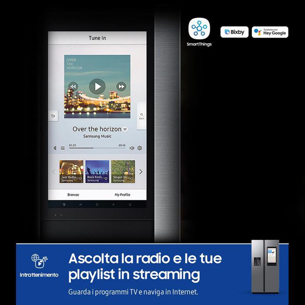 "SAMSUNG - Frigorifero side by side RS90F66BETEF Classe E-Inox Spazzolato"