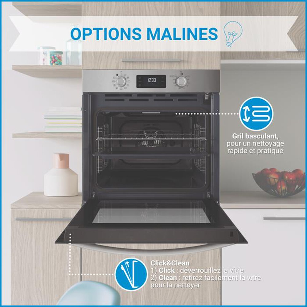 Immagine del prodotto INDESIT - Forno multifunzione IO 278P X Classe A++ 71lt