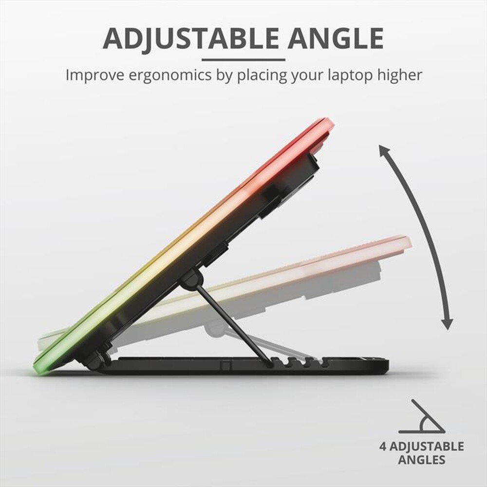 "TRUST - GXT1126 AURA LAPTOP COOLING STAND-Black/Illuminated"