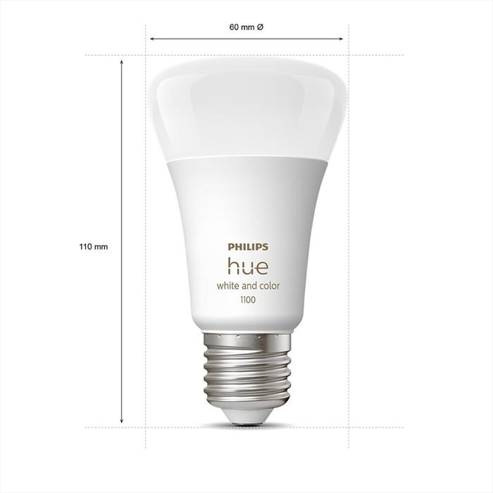 "PHILIPS - HUE WHITE AND COLOR AMBIANCE LAMPADINA E27 9W-Bianco"