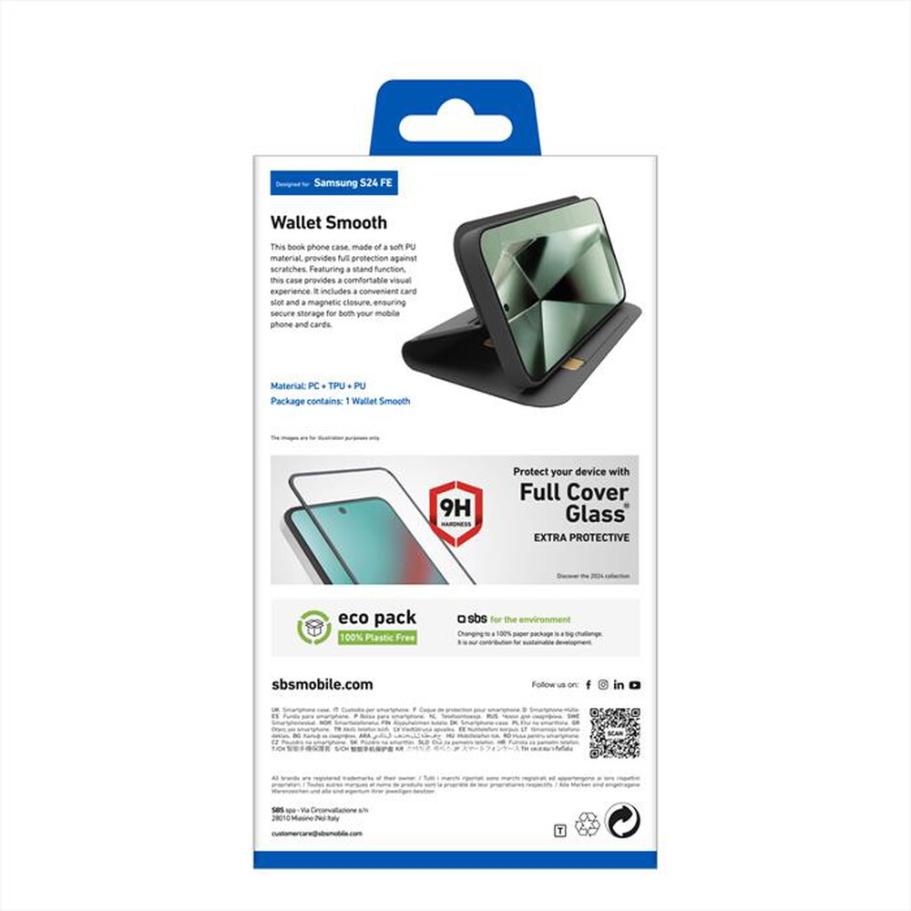 Immagine del prodotto SBS - Cover Wallet smooth Samsung S24 FE TEWALSAS24FEK-Nero