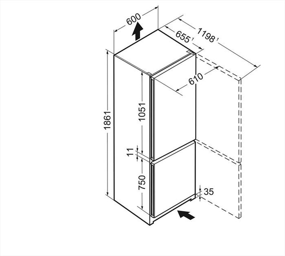 "LIEBHERR - Frigorifero combinato CNEL 4313-23 Classe E 333lt-Acciaio"
