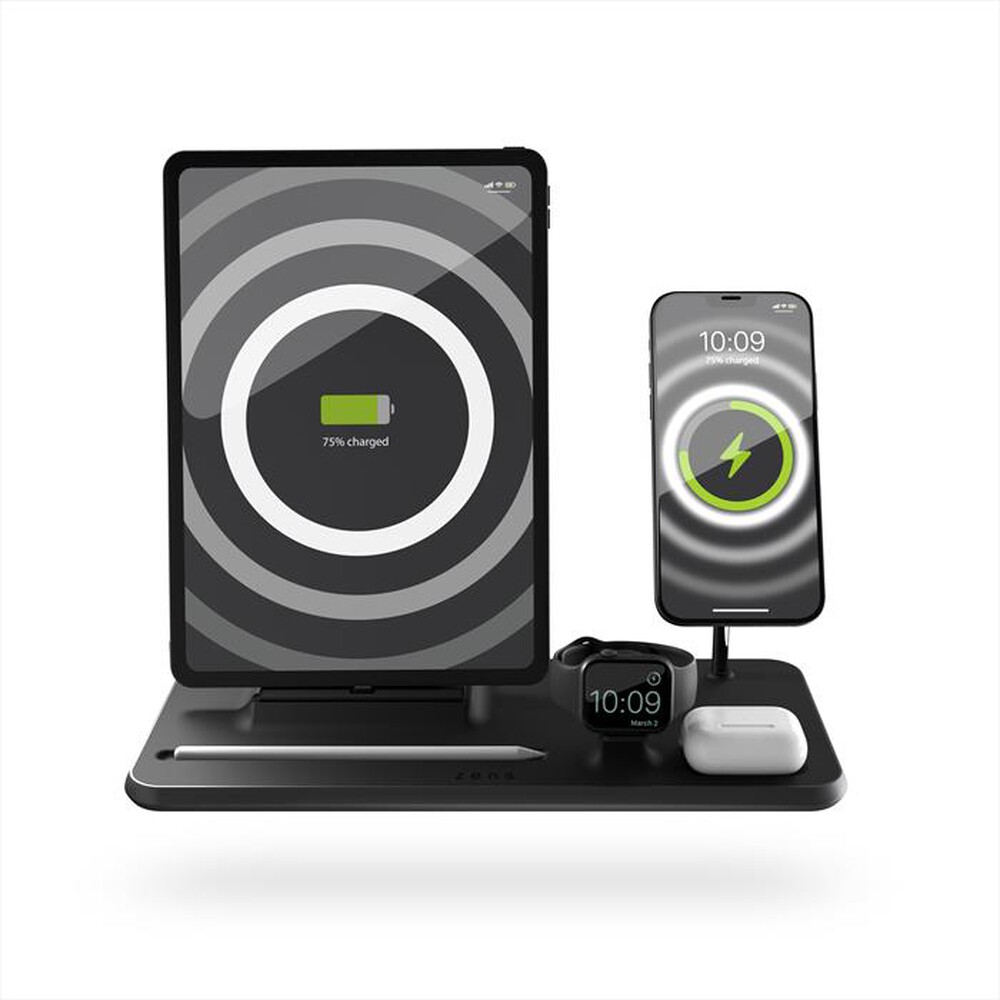 "ZENS - 4-IN-1 IPAD + MAGSAFE WIRELESS CHARGER-Black - Nero"