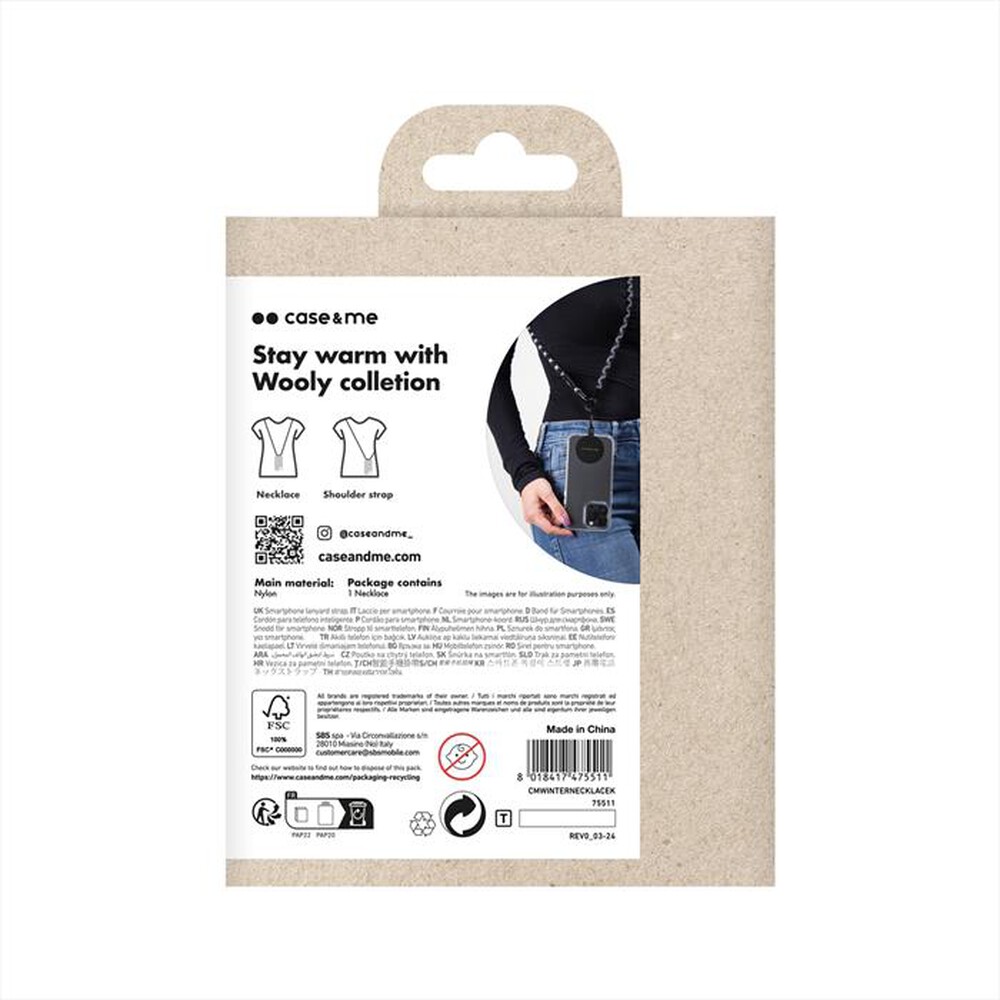 "CASEME - Laccio da collo CMWINTERNECKLACEK-Nero"