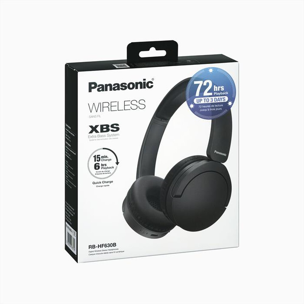 Immagine del prodotto PANASONIC - Cuffie a Padiglione Wireless RB-HF630BE-K, con mic-Nero