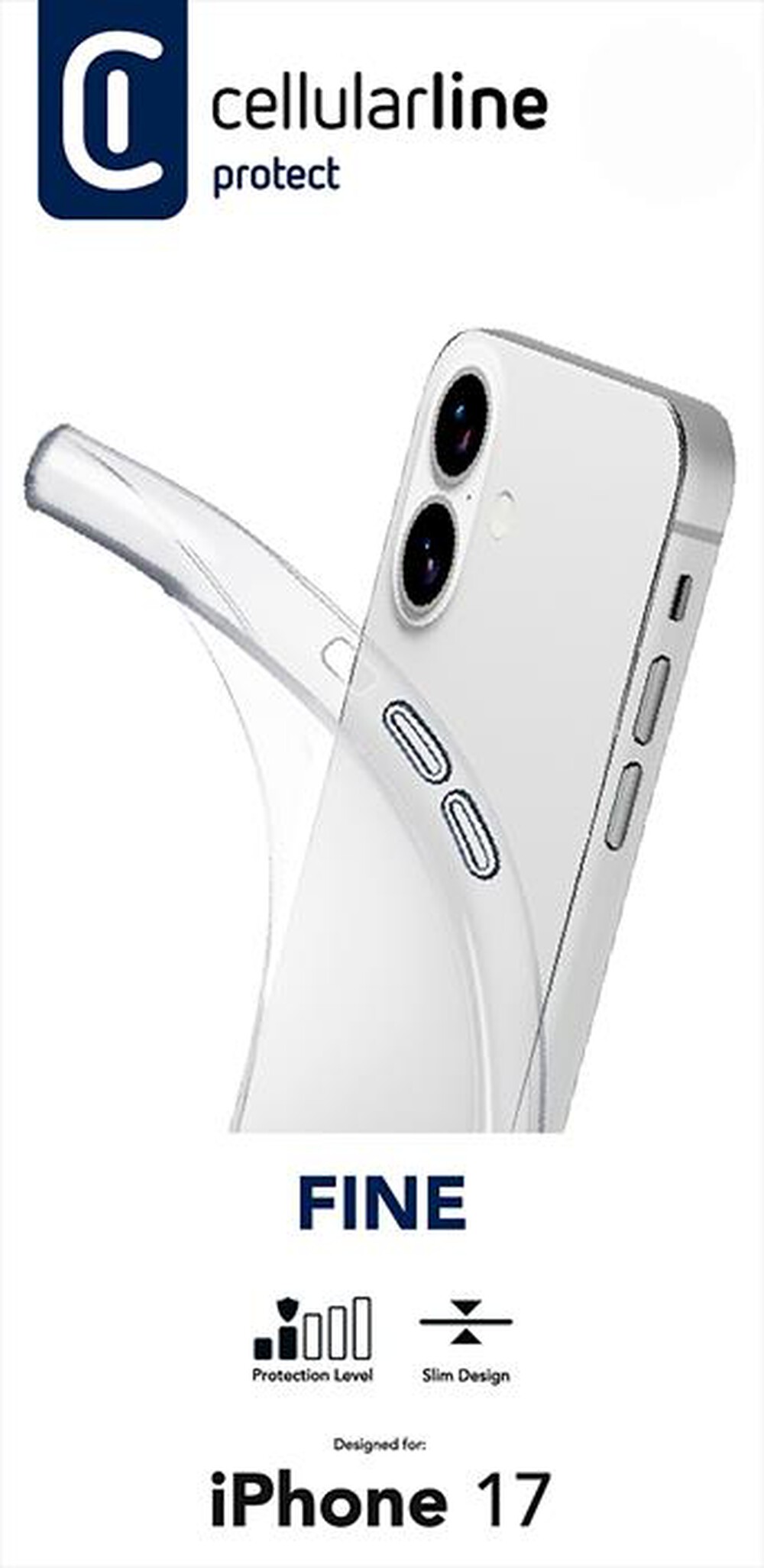 Immagine del prodotto CELLULARLINE - Cover in gomma morbida FINE per IPHONE 17-Trasparente