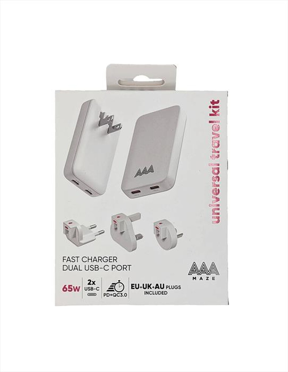 Immagine del prodotto AAAMAZE - CARICATORE DA MURO AAAMAZE 65W 2 TYPE-C-Bianco