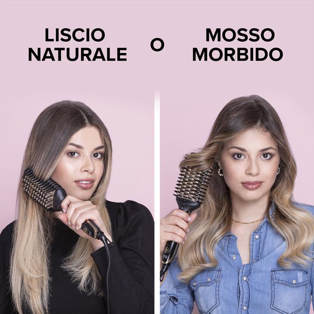 "BELLISSIMA IMETEC - SPAZZOLA RISCALDATA MAGIC SHINE-Nero, Oro"