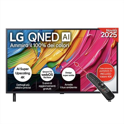 LG - Smart TV TV QNED AI UHD 4K 43" 43QNED80A6A-Nero
