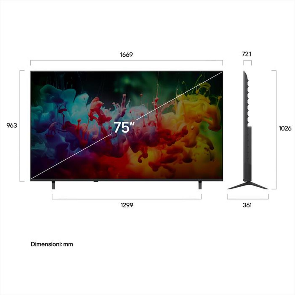Immagine del prodotto LG - QNED AI MINILED QNED70B 75QNED70B6A-Charcoal Black