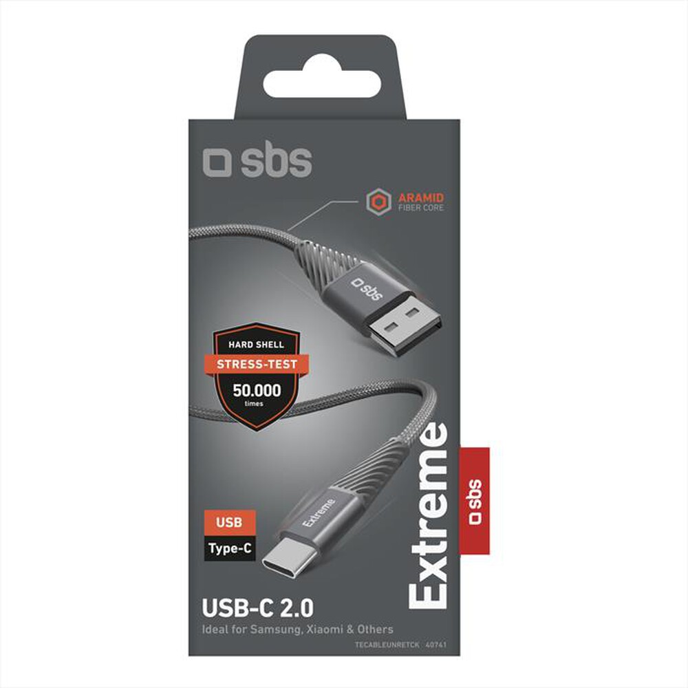 "SBS - Cavo Extreme 1,5 mt TECABLEUNRETCK-Grigio"