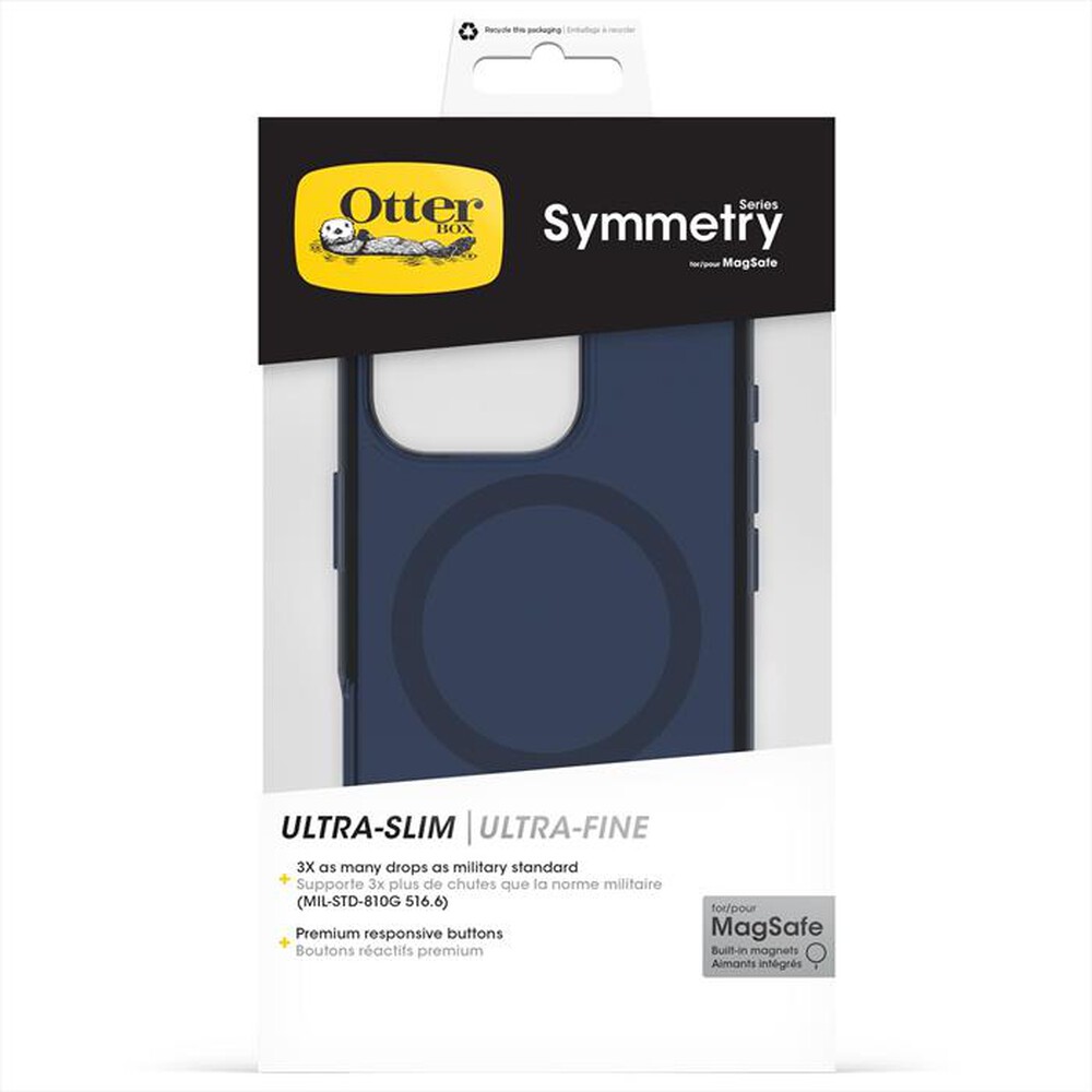 "OTTERBOX - SYMMETRY CLEAR MAGSAFE CUSTODIA IPHONE 16 PRO-Blu"