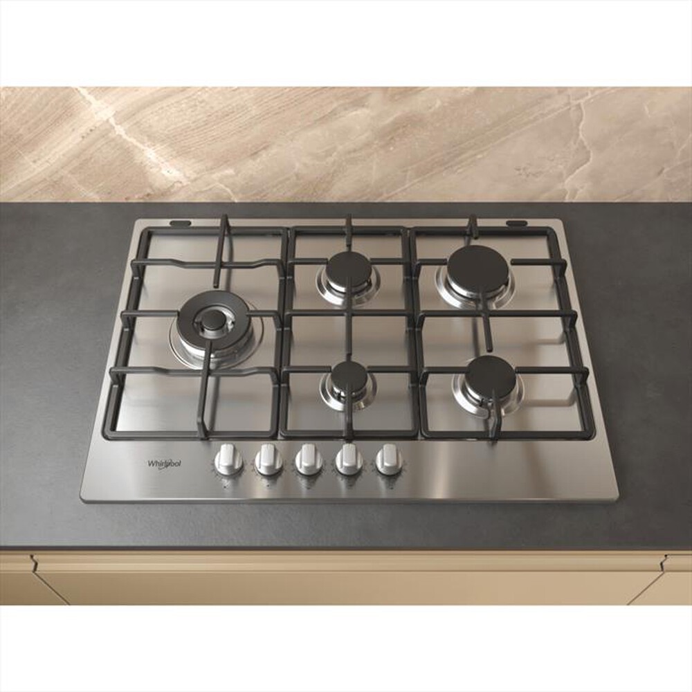 "WHIRLPOOL - Piano cottura a gas TGML 761 IX/R 73 cm-Acciaio inossidabile"
