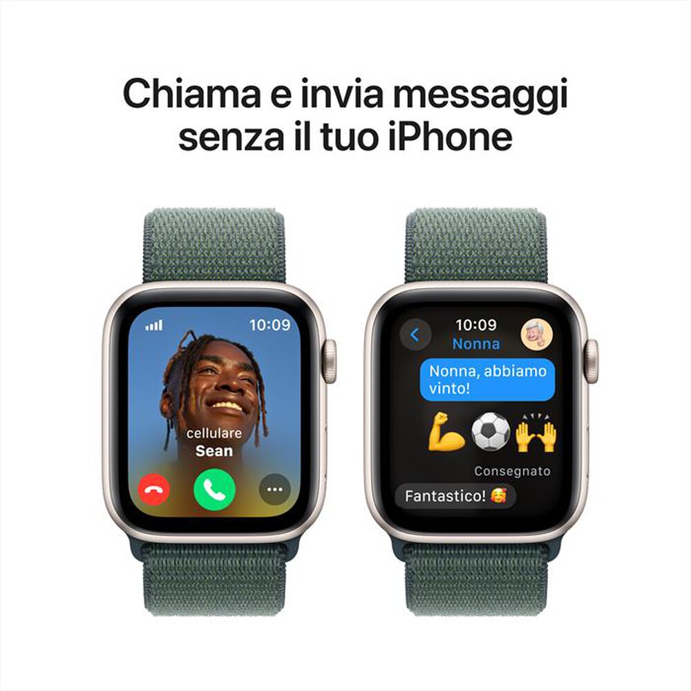 "APPLE - Watch SE GPS + Cellular 44mm Cassa Alluminio-Galassia - Sport Loop Verde"