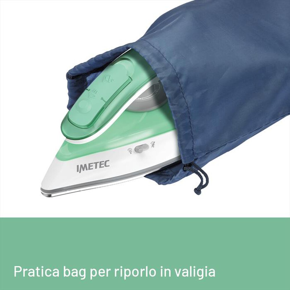 Immagine del prodotto IMETEC - FERRO A VAPORE DA VIAGGIO NUVOLA-Bianco Grigio e verde acqua
