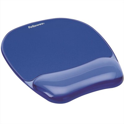 FELLOWES - Mouse Pad con Poggiapolsi in Gel Crystal - Blu