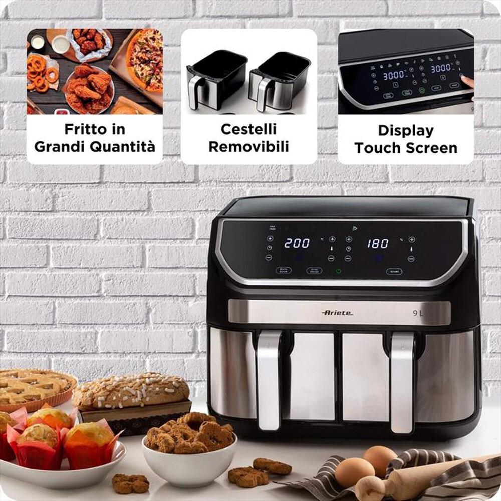 Immagine del prodotto ARIETE - Friggitrice ad aria 4625-Nero, Argento