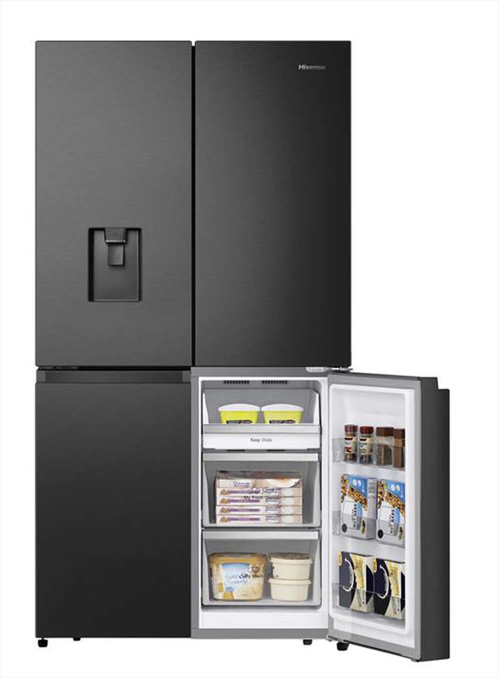 "HISENSE - Frigorifero 4 porte RQ758N4SWFE Classe E 606 lt-Black Inox"