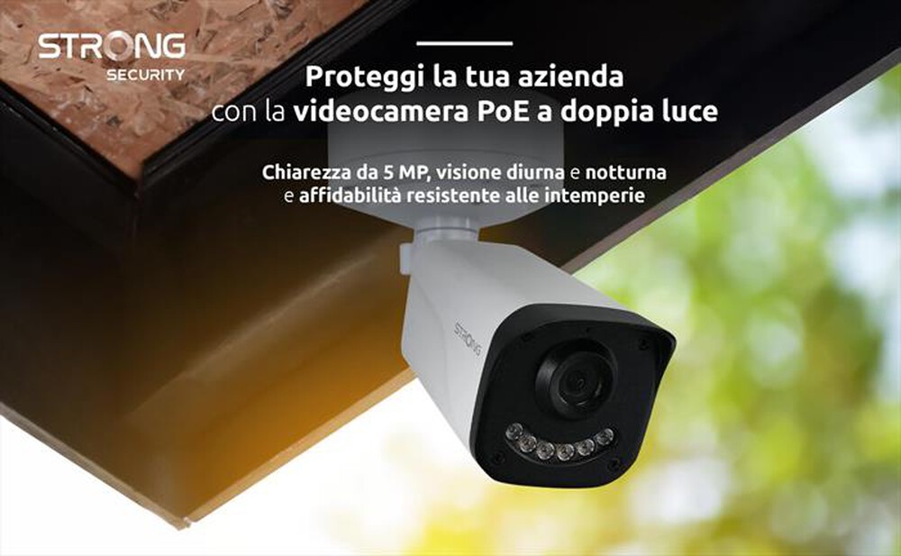 "STRONG - Telecamera PoE IP67 a doppia luce BUL05DL0-P-bianco"