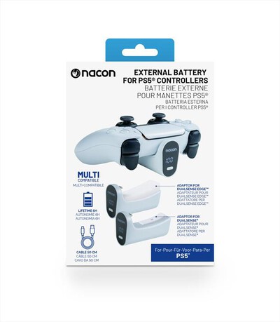 NACON - BATTERIA ESTERNA PER CONTROLLER DUALSENSE / DSEDGE-Bianco