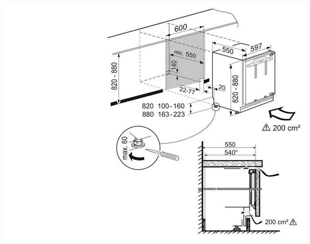 Immagine del prodotto LIEBHERR - Frigorifero incasso UIK  1510-22 Classe F 141lt