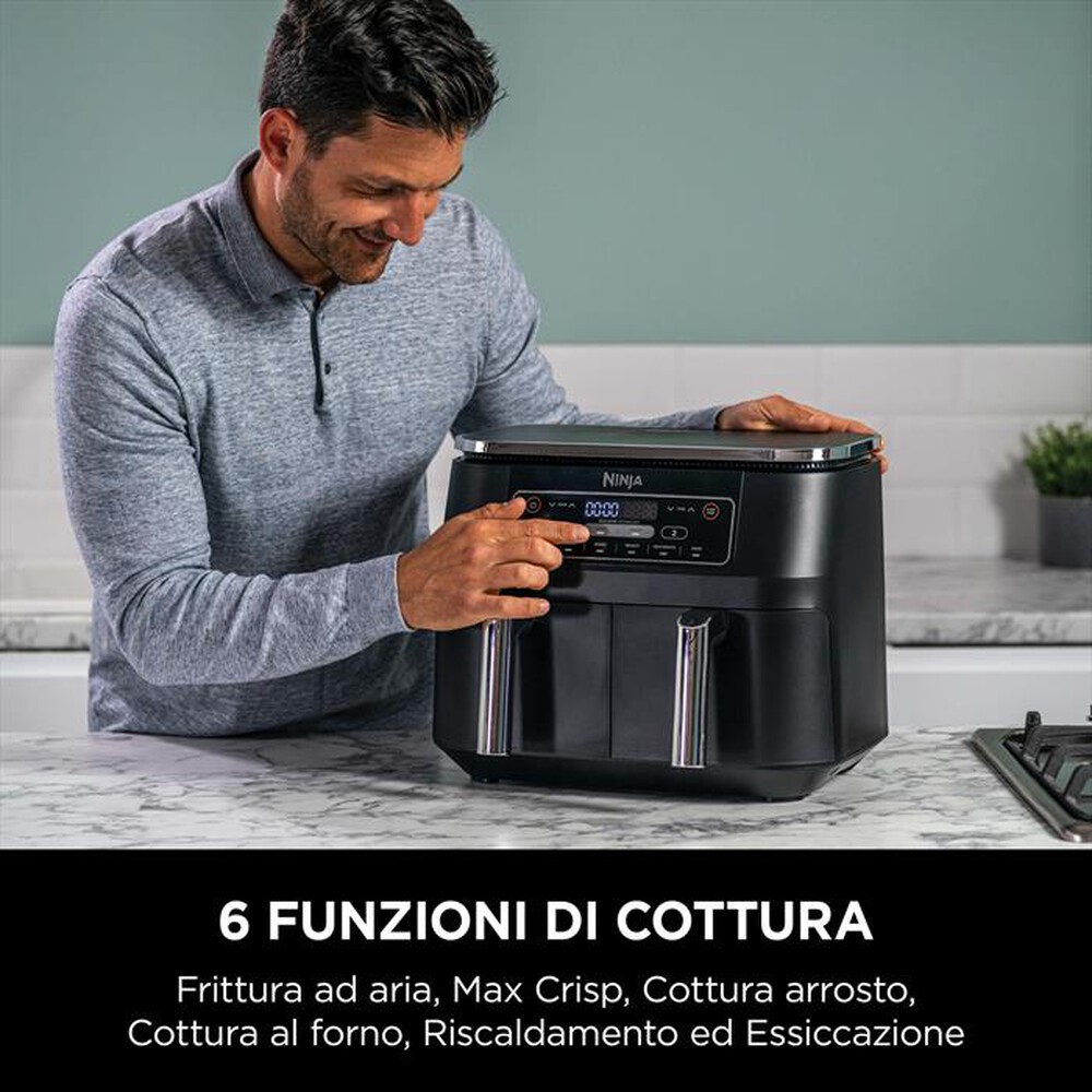 "NINJA - Friggitrice ad aria DUAL ZONE 7,6L AF300EU-nero"