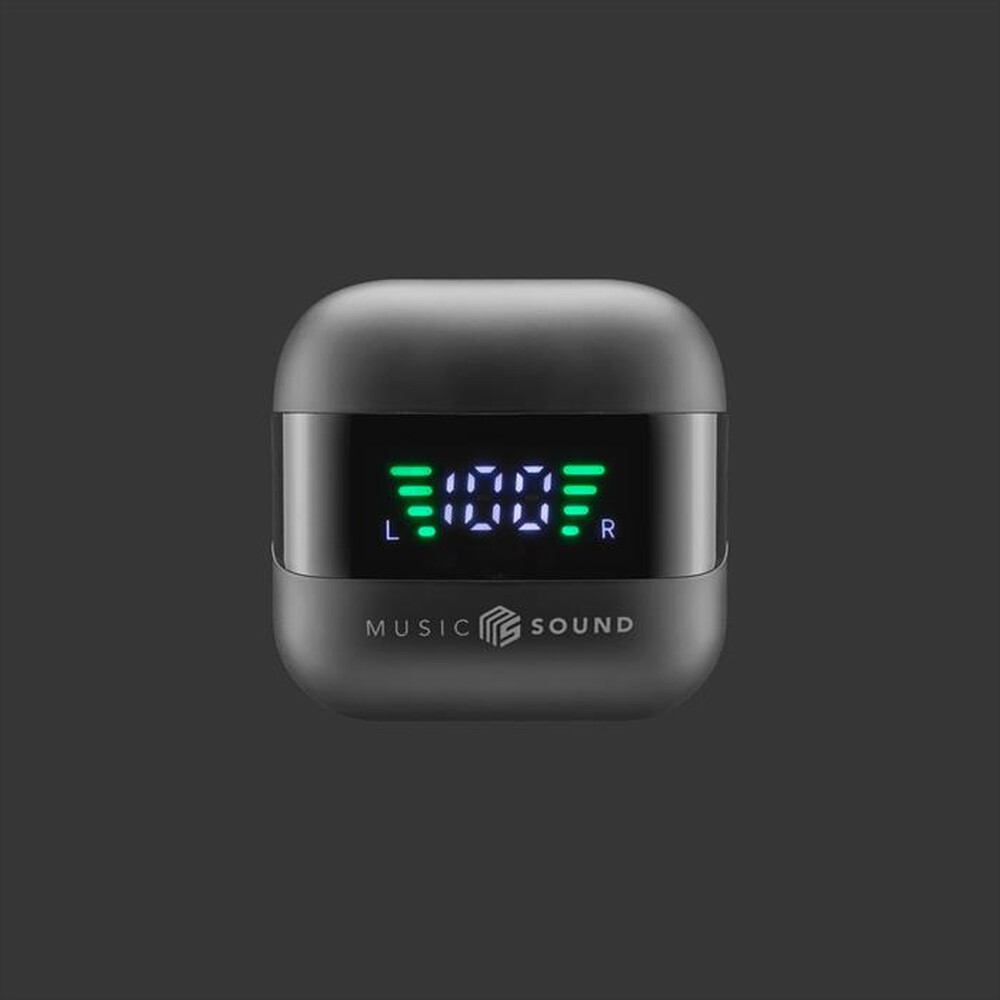 "MUSIC SOUND - AURICOLARI TWS CON DISPLAY LED-Black"