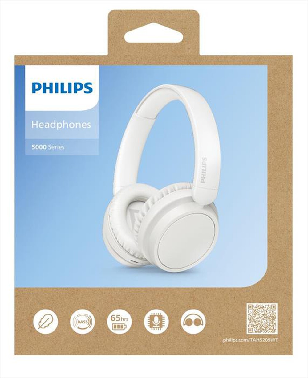 "PHILIPS - Cuffie a padiglione chiuso TAH5209WT/00-White"