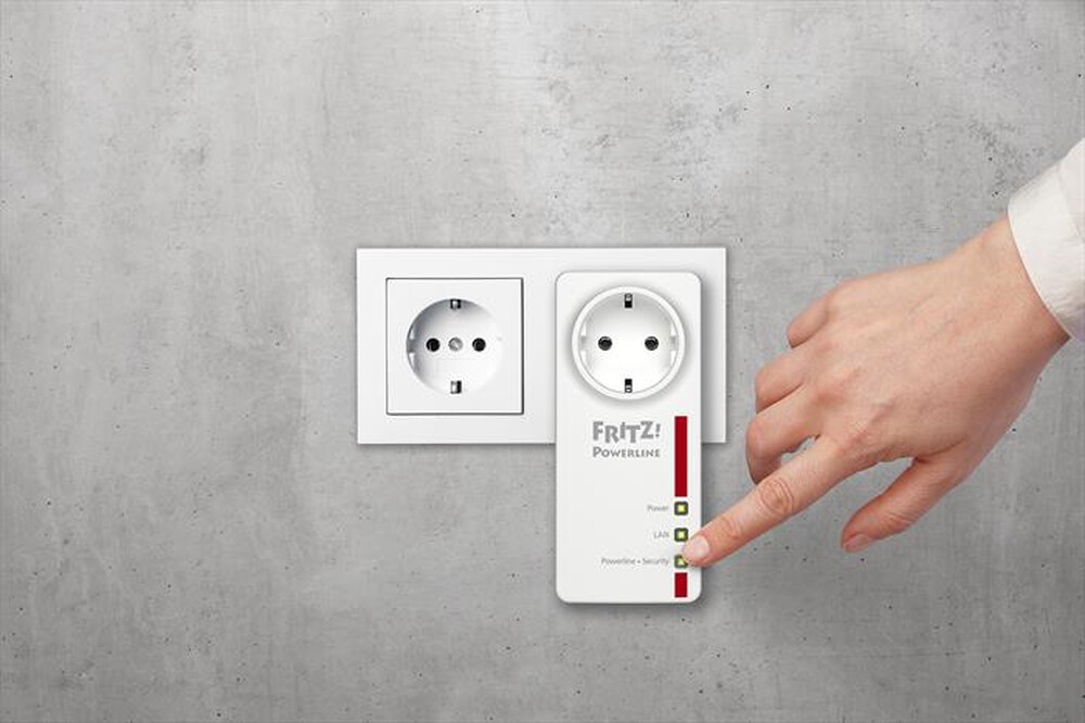 "FRITZ! - FRITZ!POWERLINE 1220E INTERNATIONAL-Bianco/Rosso"