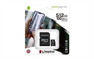 KINGSTON - Supporto Micro SDXC 512 GB SDCS2/512GB-black,  KINGSTON - Supporto Micro SDXC 512 GB SDCS2/512GB-black