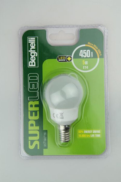 BEGHELLI - SUPERLED SFERA 5W E14 3K