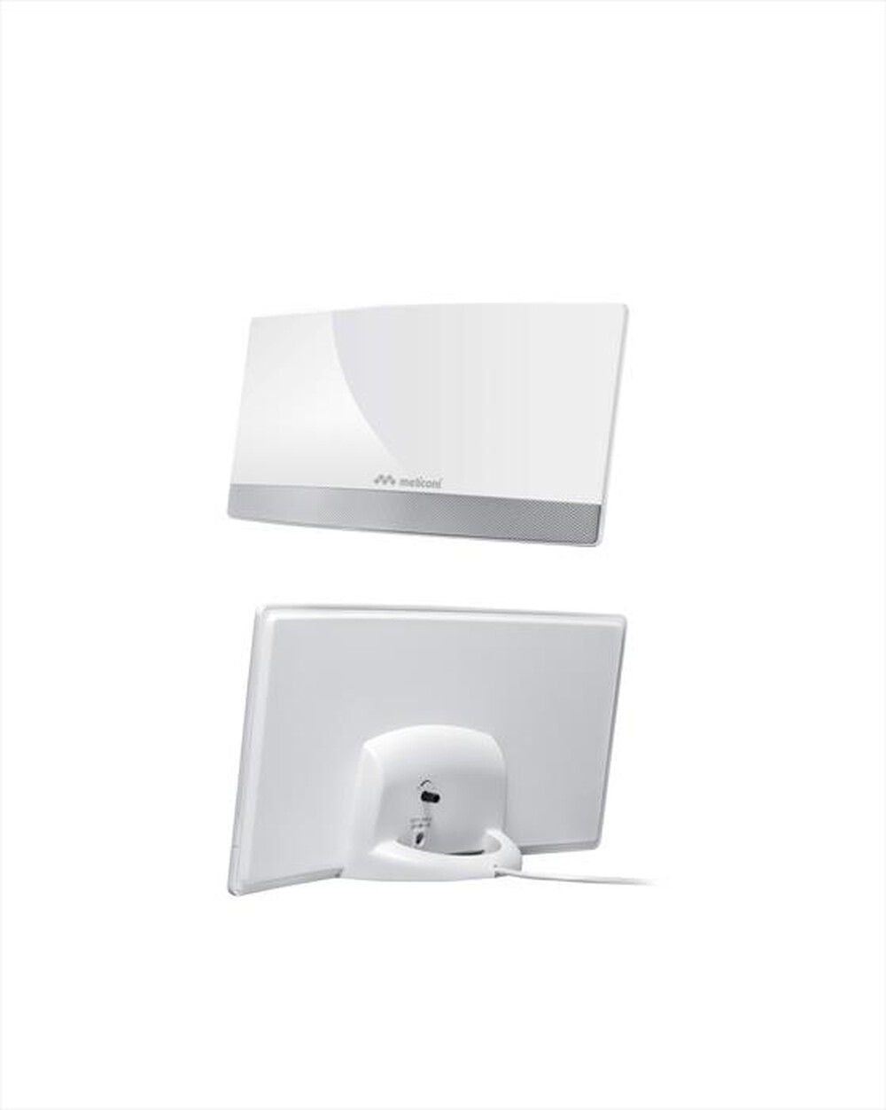 "MELICONI - Antenna TV amplificata per interni AT 55 R1 USB-Bianco lucido"