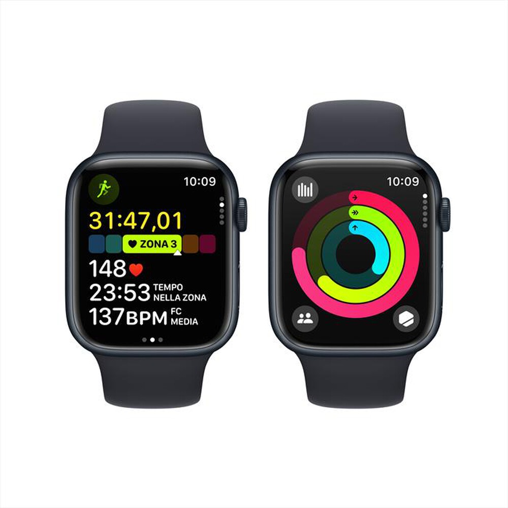 "APPLE - Watch Series 9 GPS + Cellular Cassa 45mm - M/L-Mezzanotte"