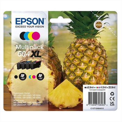 EPSON - INK SERIE ANANAS MULTIPACK 604 XL-NERO/CIANO/MAGENTA/GIALLO