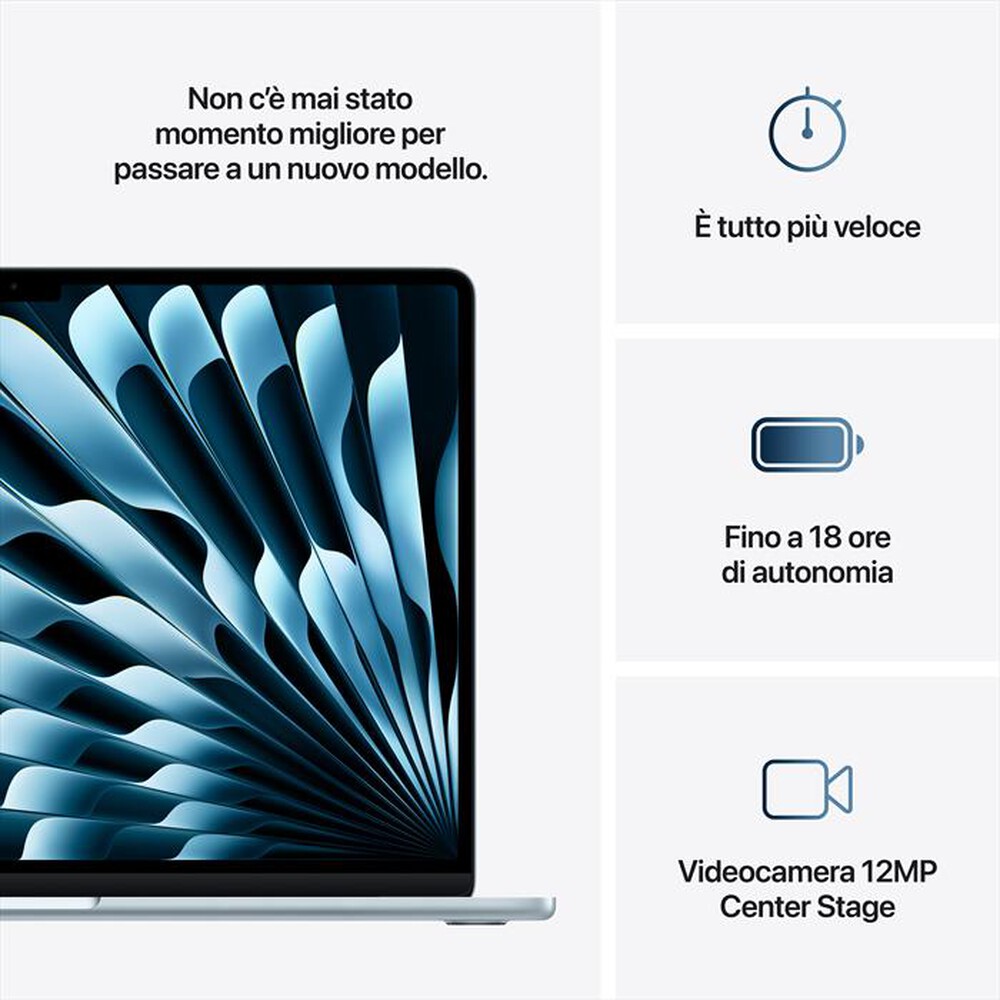 Immagine del prodotto APPLE - MacBook Air 15'' M4 10 CPU 10 GPU 16GB 256GB SSD-Celeste