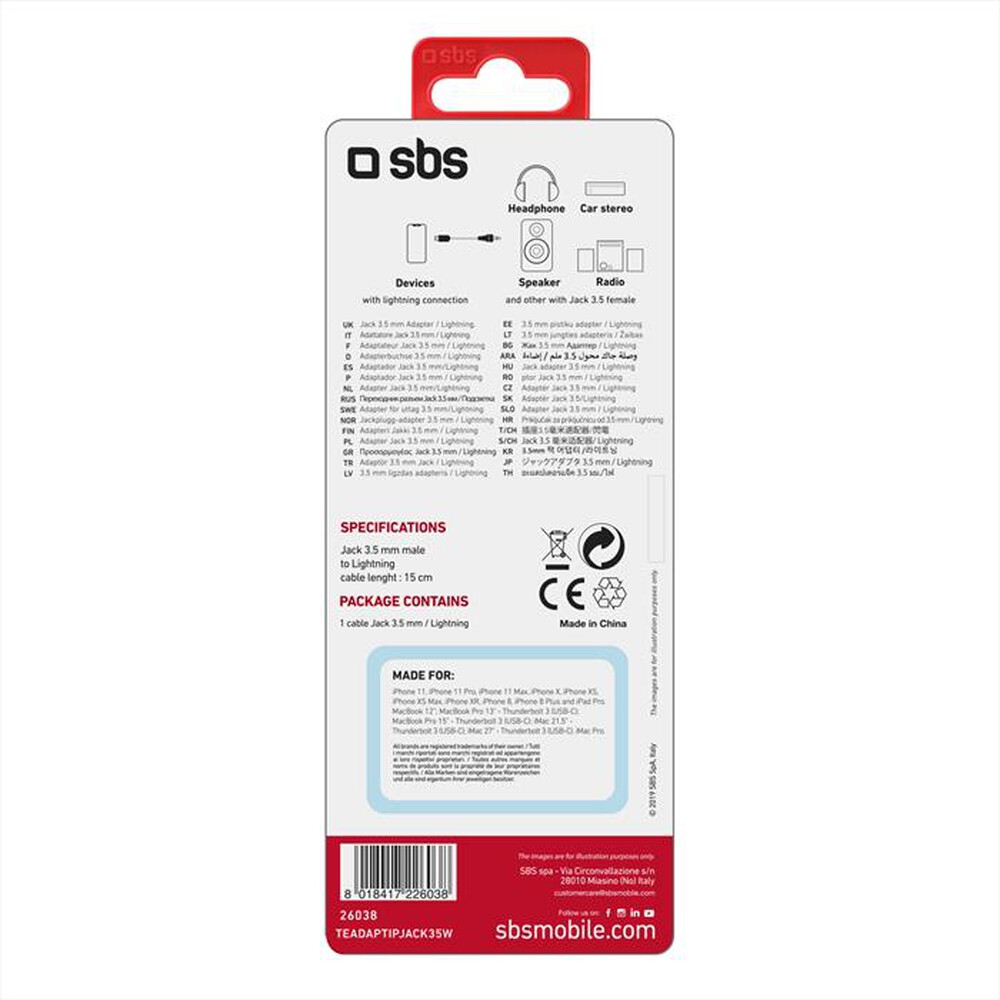 Immagine del prodotto SBS - TEADAPTIPJACK35W