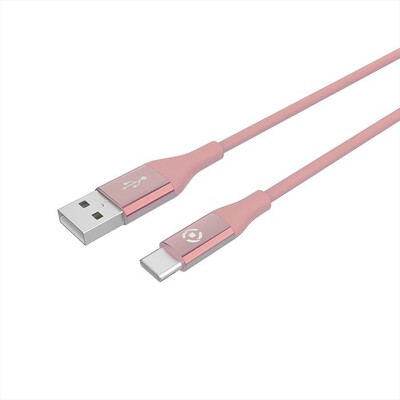CELLY - USBTYPECCOLORPK CAVO USB-C COLORE ROSA-Rosa/Silicone