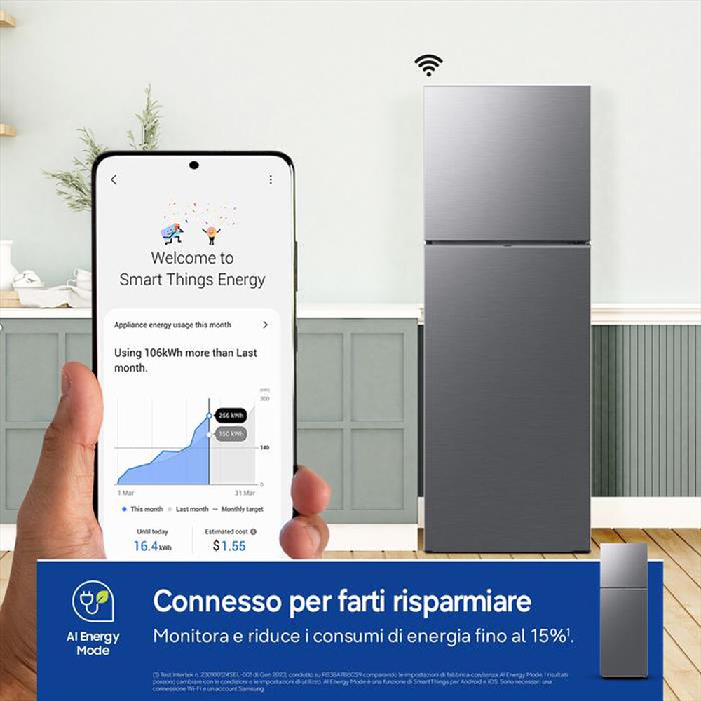 Immagine del prodotto SAMSUNG - Frigorifero 2 porte RT31CG5624S9ES Classe E 297 lt-Metal Inox