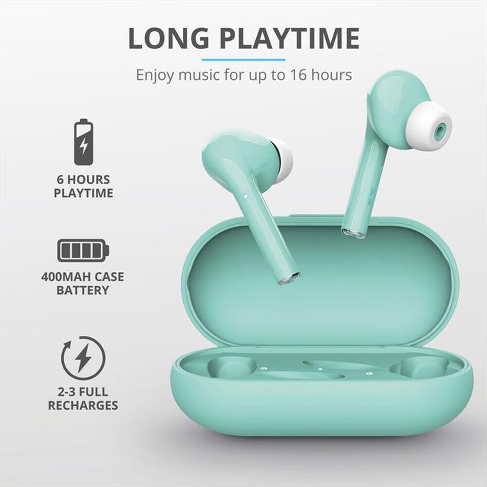"TRUST - NIKA TOUCH BLUETOOTH EARPHONE MINT-Turquoise"
