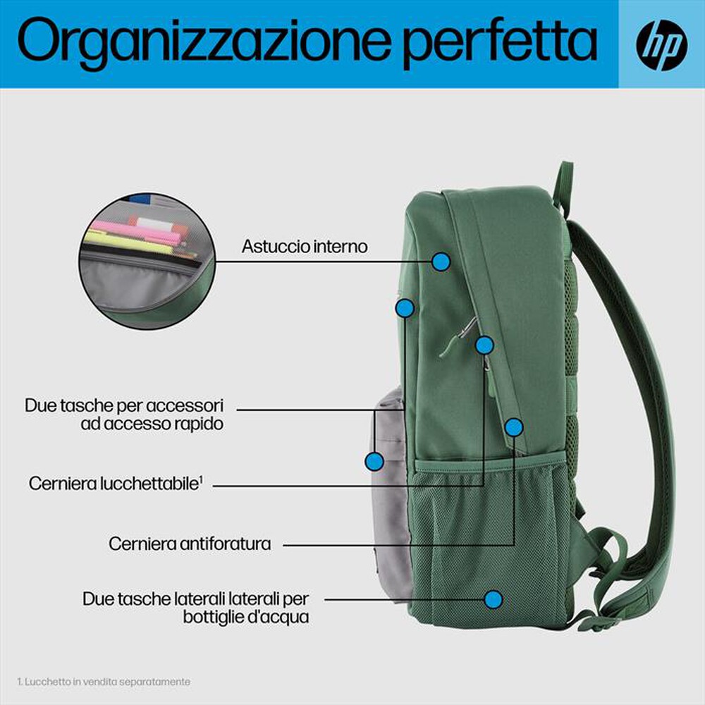 Immagine del prodotto HP - ZAINO CAMPUS 15,6"-Grigio, Verde