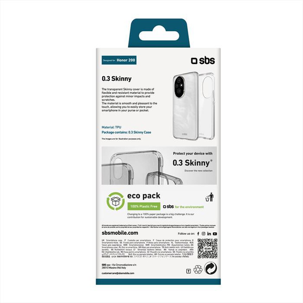 Immagine del prodotto SBS - Cover Skinny Honor 200 TESKINHO200T-Trasparente
