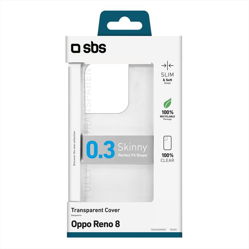 Immagine del prodotto SBS - Cover skinny TESKINOPR8T per Oppo Reno 8-Trasparente