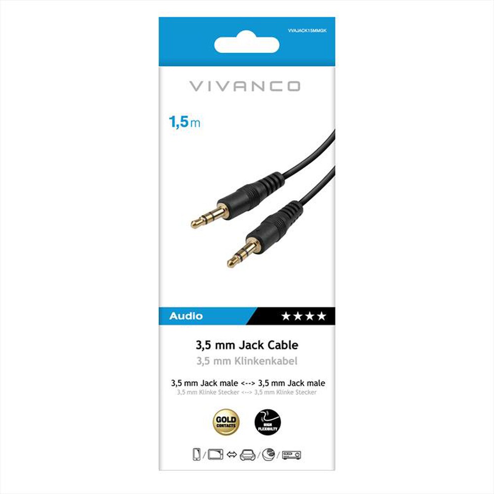 Immagine del prodotto SBS - Audio connection 3.5mm plug <-> 3.5mm plug flat-Nero