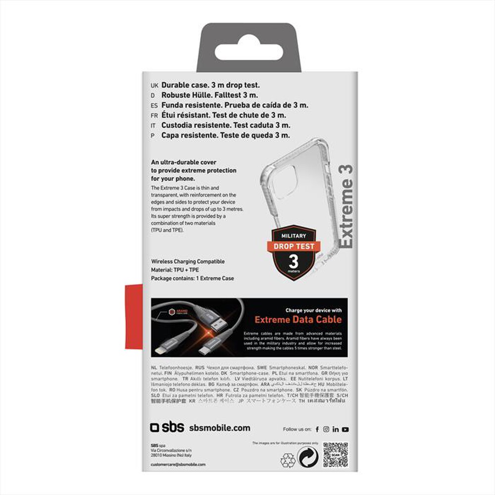 "SBS - Cover Extreme 3 TEUNBKEX3IP1567 iPhone 15 Plus-Trasparente"